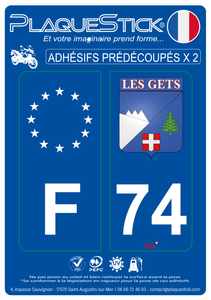 74 -Les Gets "Blason" Moto PlaqueStick