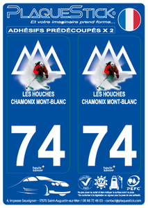 74 -Les Houches "Blanc" PlaqueStick