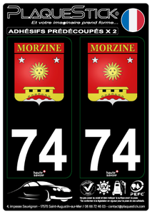 74 -Morzine "Blason" Fond noir PlaqueStick