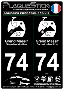 74 -Samoëns-Morillon "Fond noir" PlaqueStick