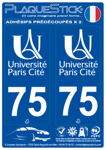 75 -Paris "Université Paris Cité" PlaqueStick