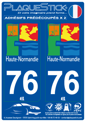 76 -Haute-Normandie PlaqueStick