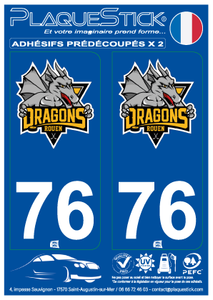 76 -Rouen "Dragons" PlaqueStick