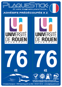 76 -Rouen "Université Normandie" PlaqueStick
