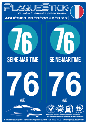 76 -Seine-Maritime PlaqueStick