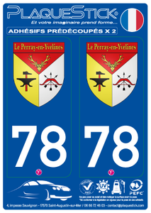 78 -Le Perray-en-Yvelines "Blason" PlaqueStick
