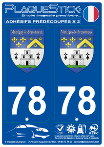 78 -Montigny-le-Bretonneaux "Blason" PlaqueStick
