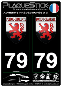 79 -Poitou-Charente "Lion" Blason, Fond noir