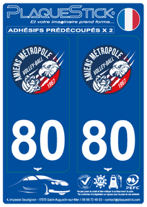 80 -Amiens "Métropole Volley Ball" PlaqueStick