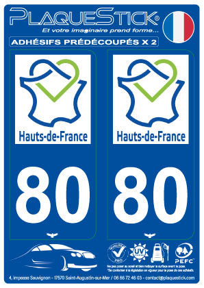 80 -Hauts-de-France PlaqueStick
