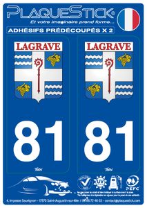 81 -Lagrave "Blason" PlaqueStick
