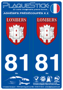 81 -Lombers "Blason" PlaqueStick