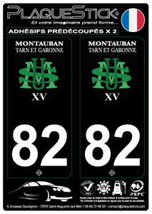 82 -Montauban "Union Sportive" Fond noir PlaqueStick