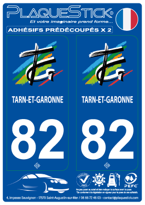82 -Tarn-&-Garonne PlaqueStick