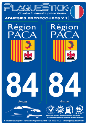 84 -Région PACA PlaqueStick
