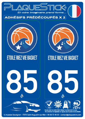 85 -Étoile-Riez-Vie-Basket PlaqueStick