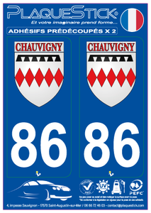 86 -Chauvigny "Blason" PlaqueStick