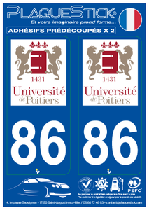 86 -Poitiers "Université 1431" PlaqueStick
