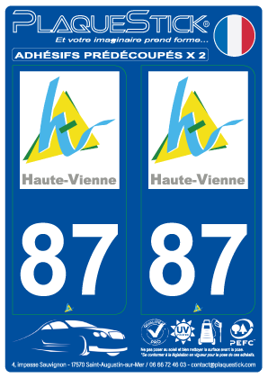 87 -Haute-Vienne PlaqueStick