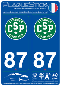 87 -Limoges "CSP" PlaqueStick