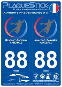 88 -Mirecourt-Dompaire "Handball" PlaqueStick