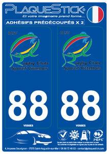 88 -Vittel "Rugby Club Sportif Vittelois" PlaqueStick