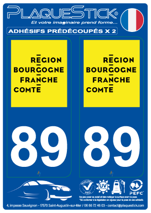 89 -Bourgogne-Franche-Comté PlaqueStick