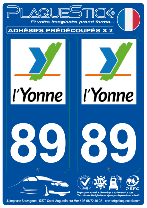 89 -L'Yonne PlaqueStick
