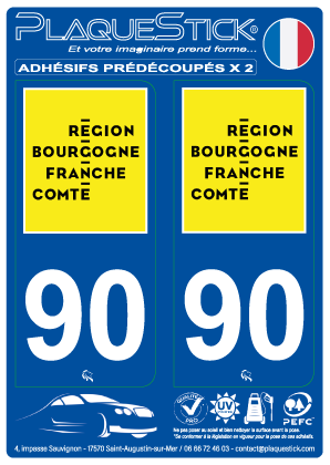 90 -Bourgogne-Franche-Comté PlaqueStick
