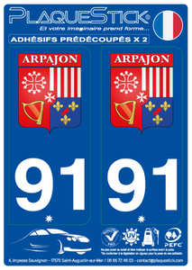 91 -Arpajon "Blason" PlaqueStick