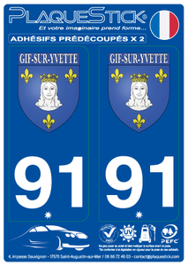 91 -Gif-sur-Yvette "Blason" PlaqueStick