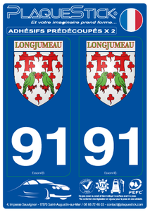 91 -Longjumeau "Blason" PlaqueStick