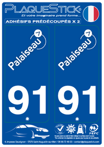 91 -Palaiseau "Blanc" PlaqueStick
