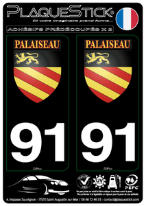 91 -Palaiseau "Blason" Fond noir PlaqueStick