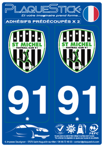 91 -Saint-Michel-sur-Orge "FC" PlaqueStick