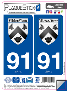 91 -Villebon-sur-Yvette "Blason" PlaqueStick