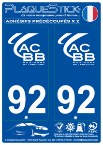92 -Boulogne-Billancourt "Athletic Club" Rugby PlaqueStick