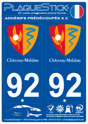 92 -Châtenay-Malabry PlaqueStick