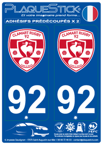 92 -Clamart "Rugby" PlaqueStick
