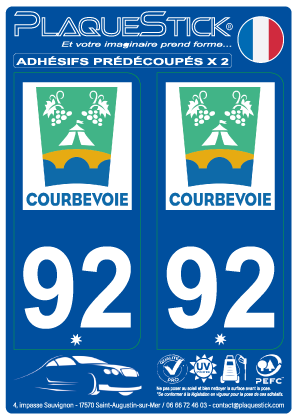 92 -Courbevoie PlaqueStick