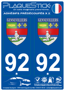 92 -Gennevilliers "Blason" PlaqueStick