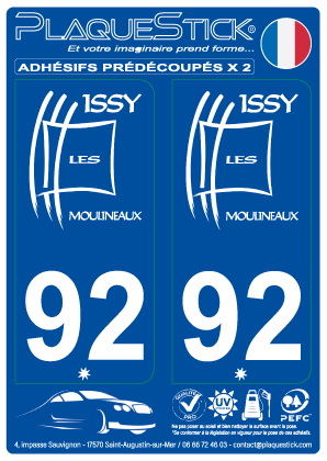 92 -Issy-les-Moulineaux PlaqueStick