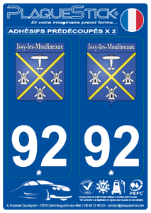 92 -Issy-les-Moulineaux "Blason" PlaqueStick