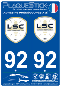 92 -Levallois "Sporting Club" Blanc PlaqueStick