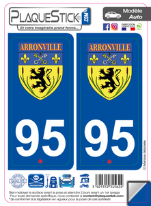 95 -Arronville "Blason" PlaqueStick