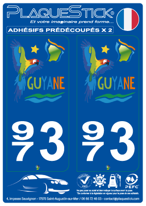 973 -La Guyane PlaqueStick