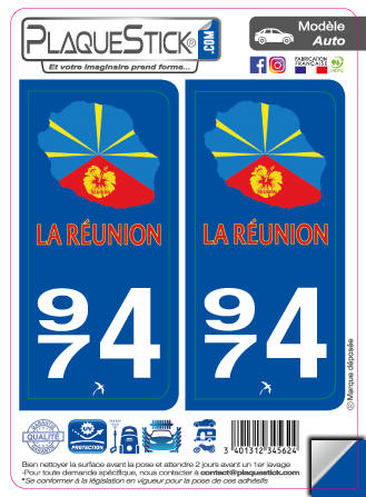 974 -La Réunion PlaqueStick