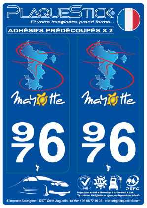 976 -Mayotte - Maoré PlaqueStick