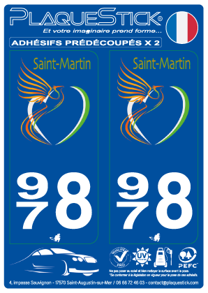 978 -Saint-Martin PlaqueStick