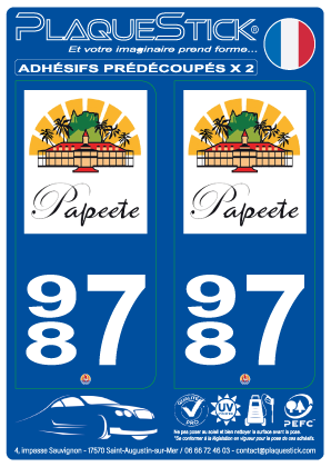 987 -Papeete PlaqueStick